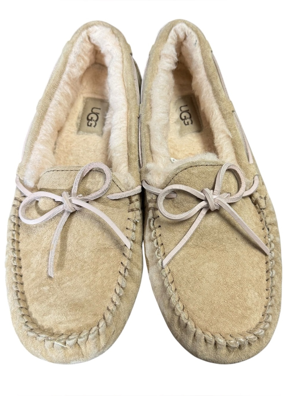 UGG Dakota Moccasin Slippers Chestnut Suede Shearling Women's Size 8